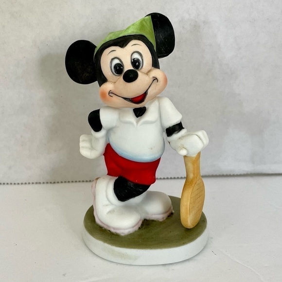 Disney Other - Walt Disney Productions Mickey Mouse with Tennis Racket Figurine